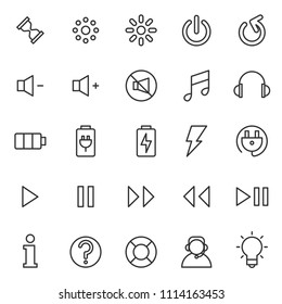 set of basic ui-ux icons, with simple line style, use for web, application, software design, user interface, user experience, modern, user frendly, perfect pixel, startup, ecommerce web,  