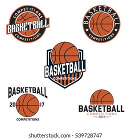 Set Of Basket Ball Logo Badges And Labels