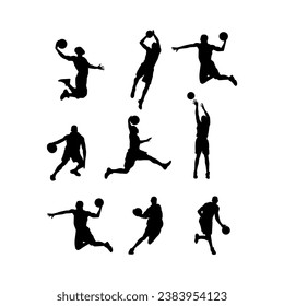 conjunto de ilustración vectorial de baloncesto