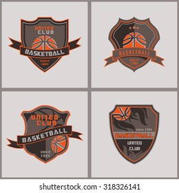 Set Of Basketball  Badge Logo Templatesretrp design