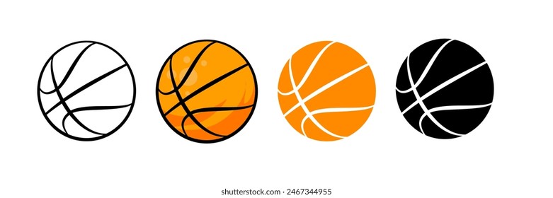 Set of basketball ball icon