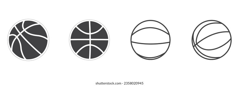Set of basketball balls flat icons, Basketball icon set. Basketball ball icon. Basketball logo vector icon illustration isolated on white background,