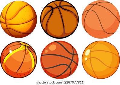 Set of Basketball Balls illustration