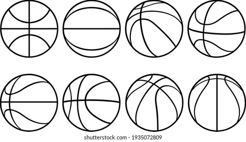Set of basketball balls isolated on white - Shutterstock ID 1935072809