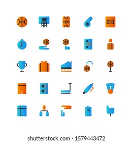 Set Basketball, basket playing, flat style icon - vector