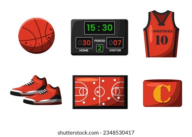 Set of Basketball Element Design