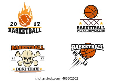set basketball emblems. 