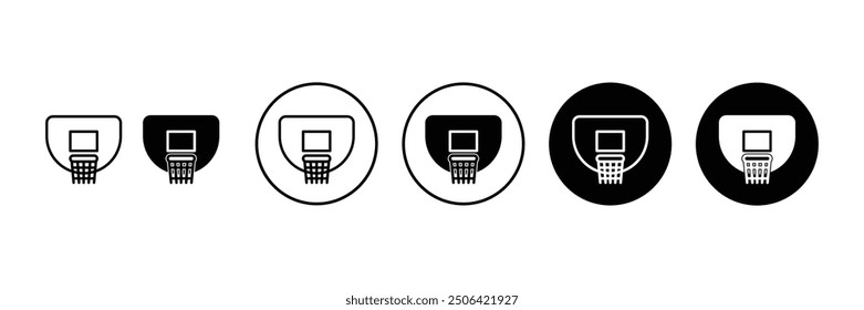 Set of Basketball hoop glyph style icon. Hoop for basketball symbol. Vector Illustration.