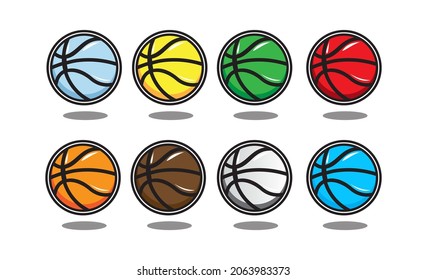 Set of Basketball Icon Vector illustration, Basketball graphic