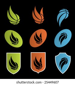set of basketball icons