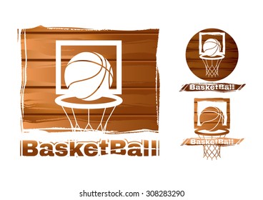 set of basketball labels 