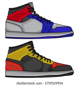 Set Basketball Shoes, Vector EPS 10