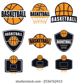 Set of basketball sport emblem. Team or sport club emblem design	
