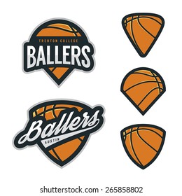 Set of basketball team emblem backgrounds