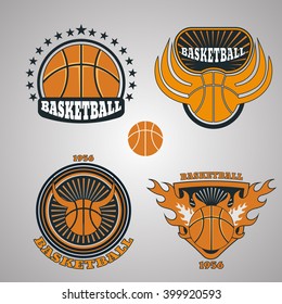 set of basketball team emblems vector eps 10