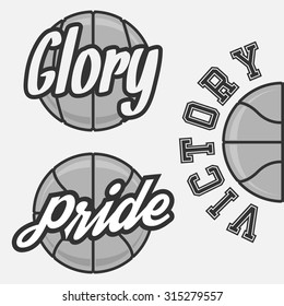 Set of Basketball Team Logos with Ball. Design Elements for Your Sport Branding, Labels and Badges