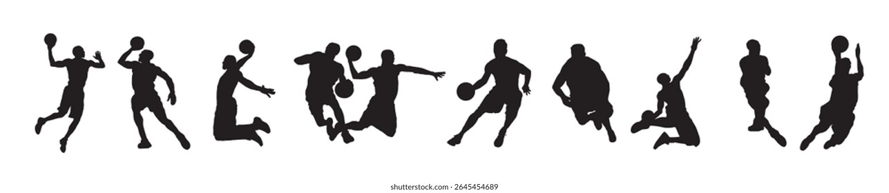 Set of basketball vector illustration