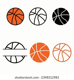 Set of basketball vector illustration, Cut files for Cricut