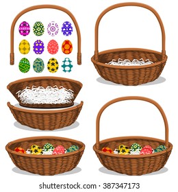 Set of baskets  and eggs