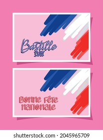 set of bastille day postcards