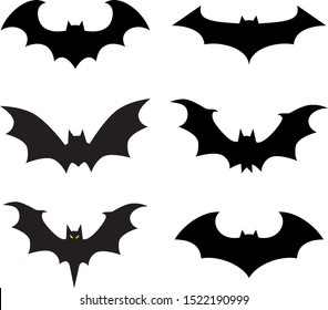 Set of bat icon logo Halloween , vector illustration 