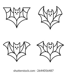 Set of Bat logo. Icon design. Template elements