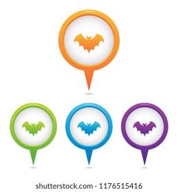 Set of Bat Marker Icons