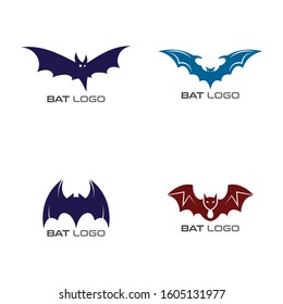Set of Bat open wings Logo concept elements icon template