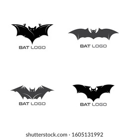 Set of Bat open wings Logo concept elements icon template