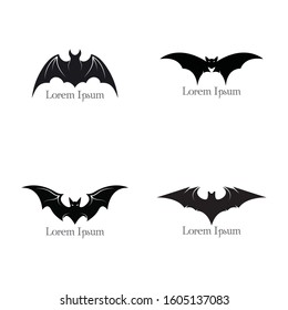 Set of Bat open wings Logo concept elements icon template