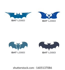 Set of Bat open wings Logo concept elements icon template