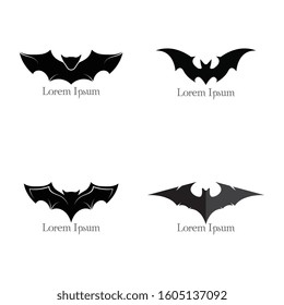 Set of Bat open wings Logo concept elements icon template