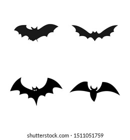 set of bat silhouette for hallowen decoration. halloween bat icon