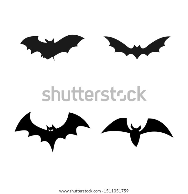 Set Bat Silhouette Hallowen Decoration Halloween Stock Vector (Royalty ...