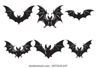 Satz Fledermaus Silhouette Vektorillustration