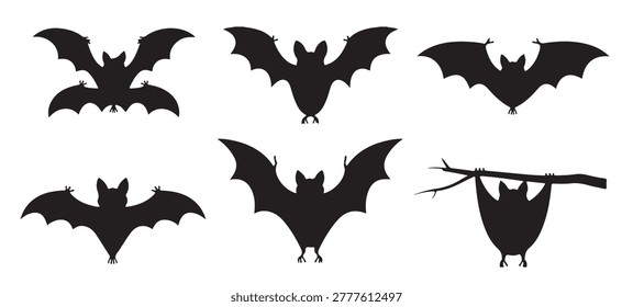 Set bat silhouettes 