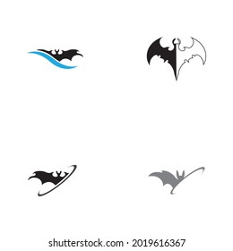 set of bat vector icon logo template illustration design