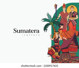 Set bataknese sumatera Illustration. Antecedentes de las culturas indonesias