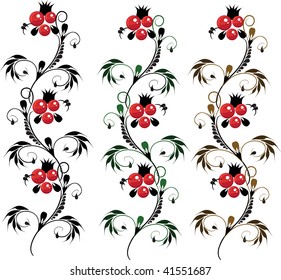 set of batch delicate ornament Flower. vector petrikovsky ornament