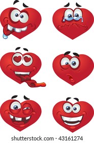 Set of batch a Heart Valentine`s day smiles