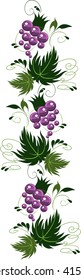 set of batch ornament from grapes. vector petrikovsky ornament