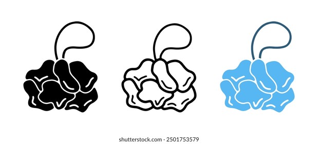 Set of Bath Loofah cartoon doodle, Vector, Illustration.