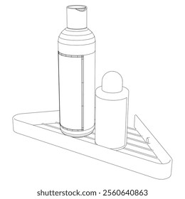 Set of bathroom accessories. Vector illustration of bathroom accessories on white background.