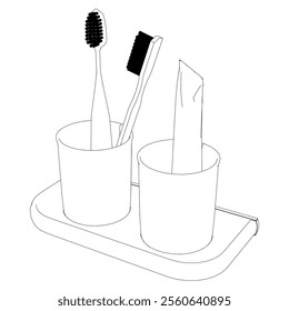 Set of bathroom accessories. Vector illustration of bathroom accessories on white background.