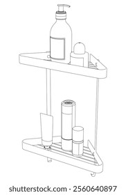 Set of bathroom accessories. Vector illustration of bathroom accessories on white background.