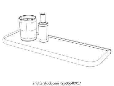 Set of bathroom accessories. Vector illustration of bathroom accessories on white background.