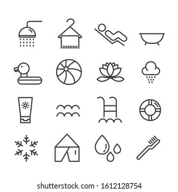 Set of bathroom icon isolated. Modern outline on white background