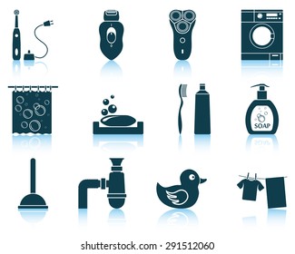 Set of bathroom icons.