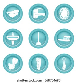 Set of bathroom icons