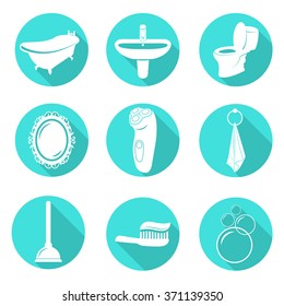 Set of bathroom icons